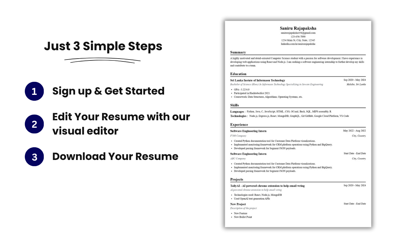 Média Générateur de résumé ATS - Pas de peluches, pas de conceptions sophistiquées, juste des CV. 3