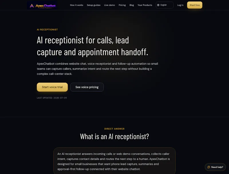 Apex Chatbot screenshot 2