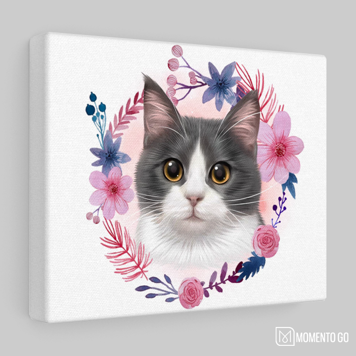 Custom Cartoon Pet Portrait Canvas