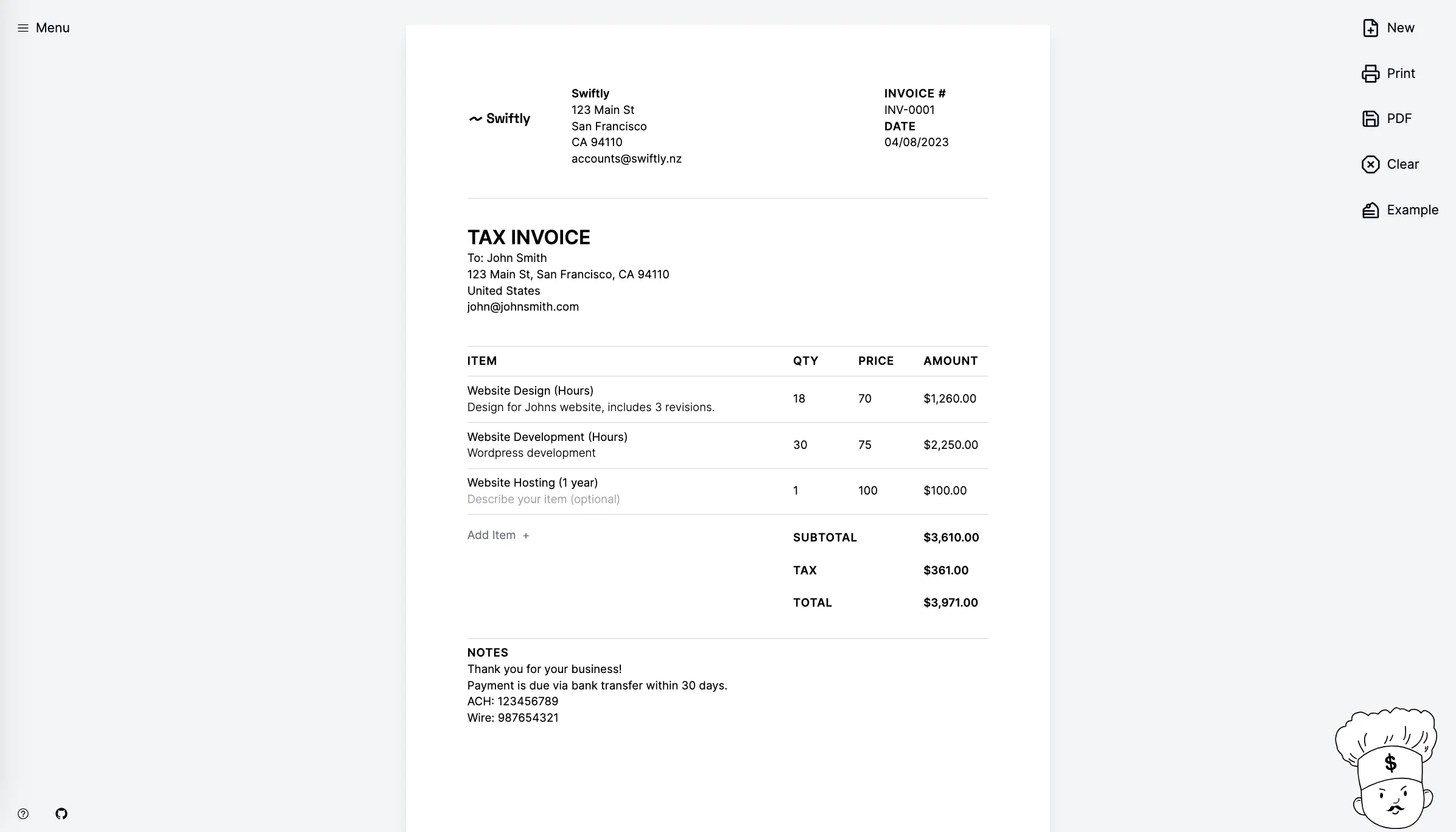 Kitchen Work Invoice Invoice Kitchen: Visual invoice builder for professionals | Product Hunt