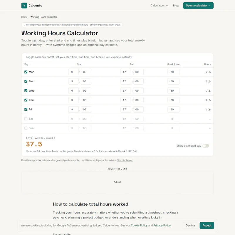 Calcento screenshot 2