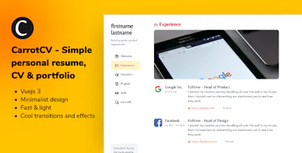 Carrot CV - Free website template gallery image