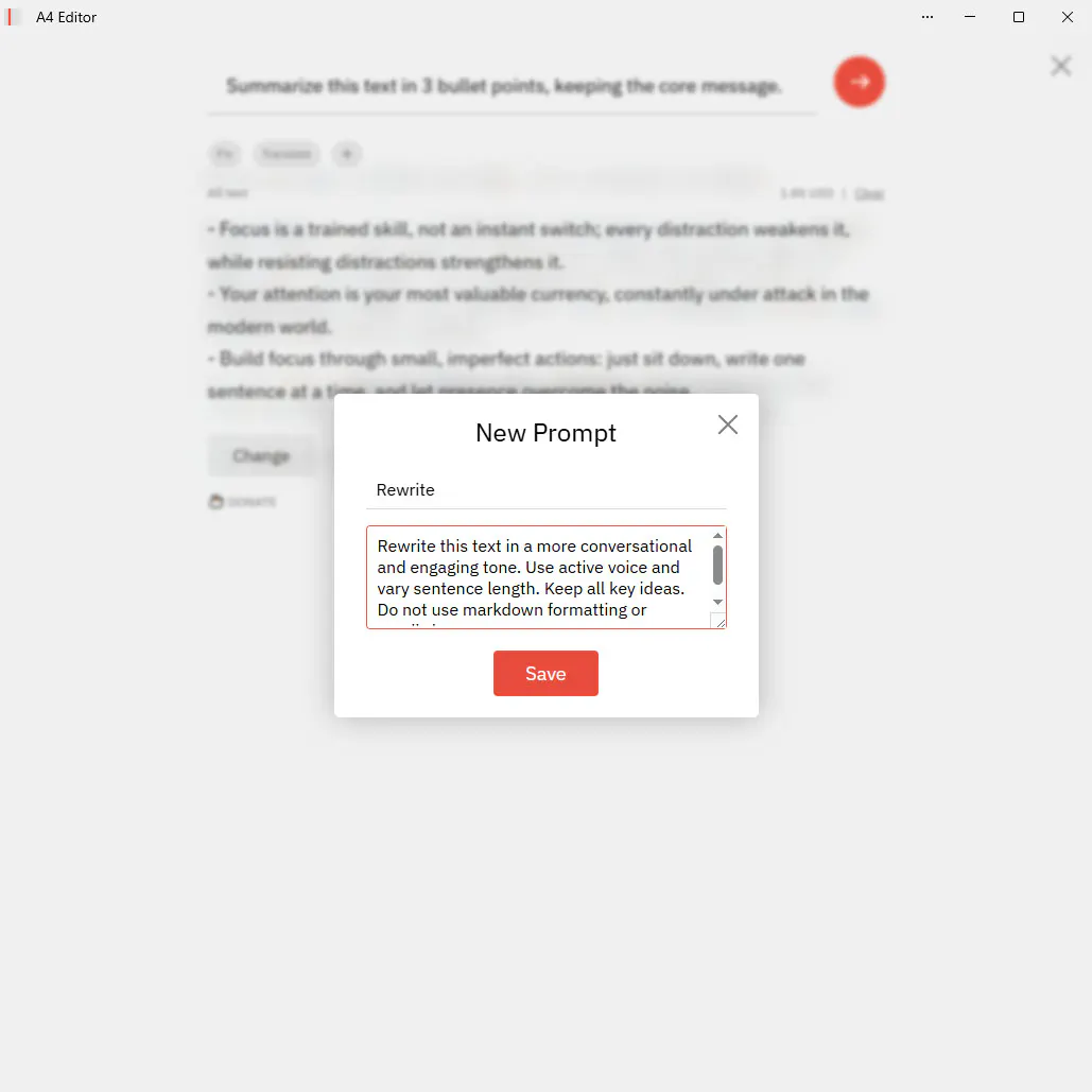 A4 Editor screenshot