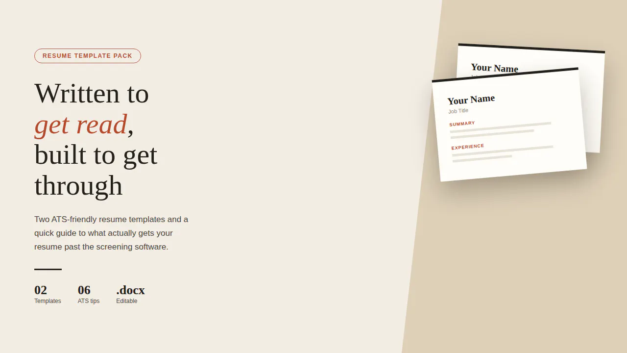 ATS-Friendly Resume Template Pack