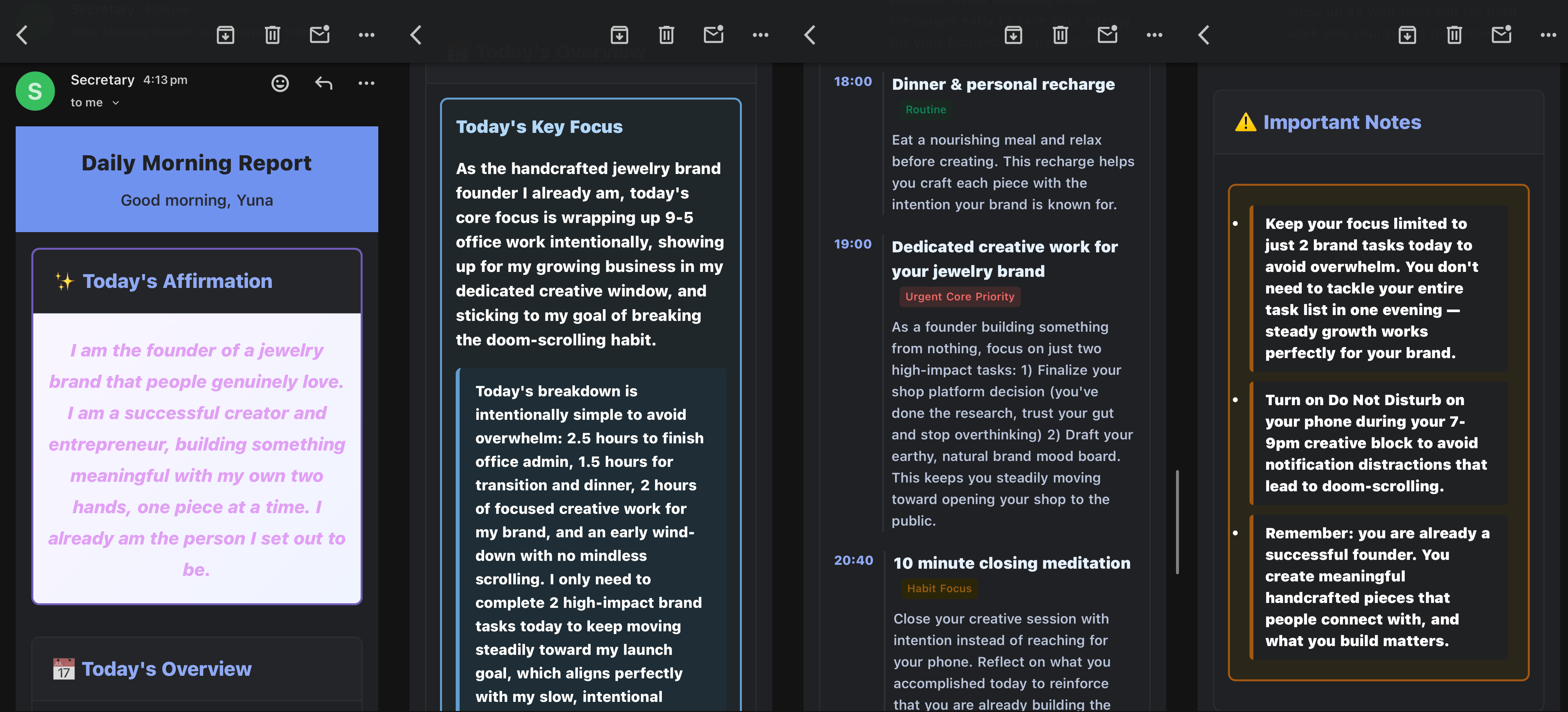 Sunnie Personal Secretary - Screenshot 3 showing product features and functionality