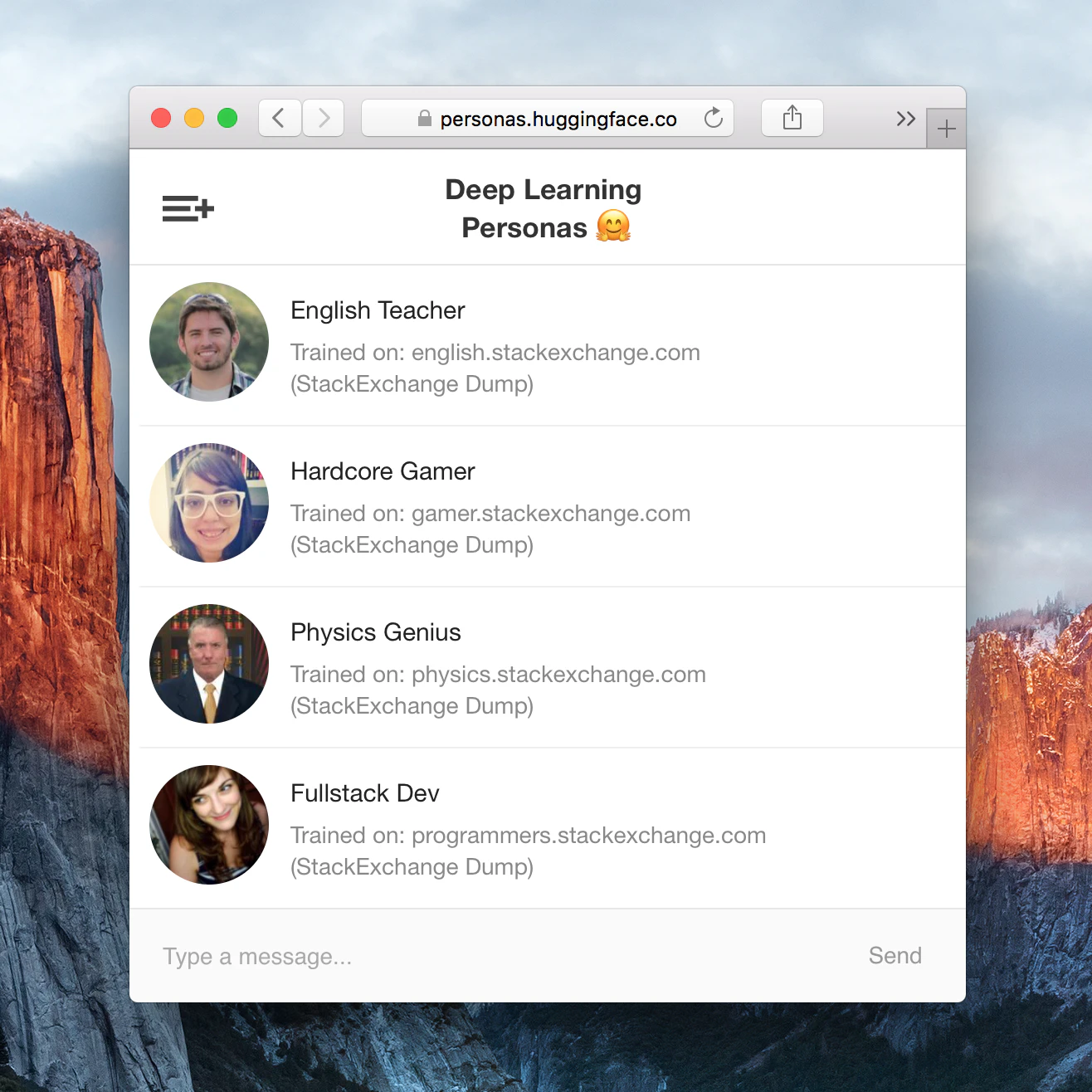 Deep Learning Personas