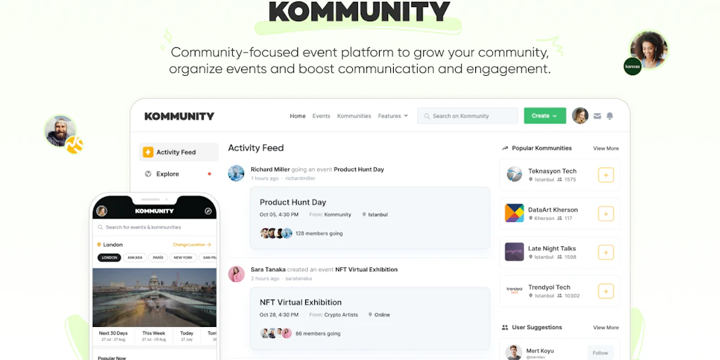 Kommunity: Community-focused social event platform | Product Hunt