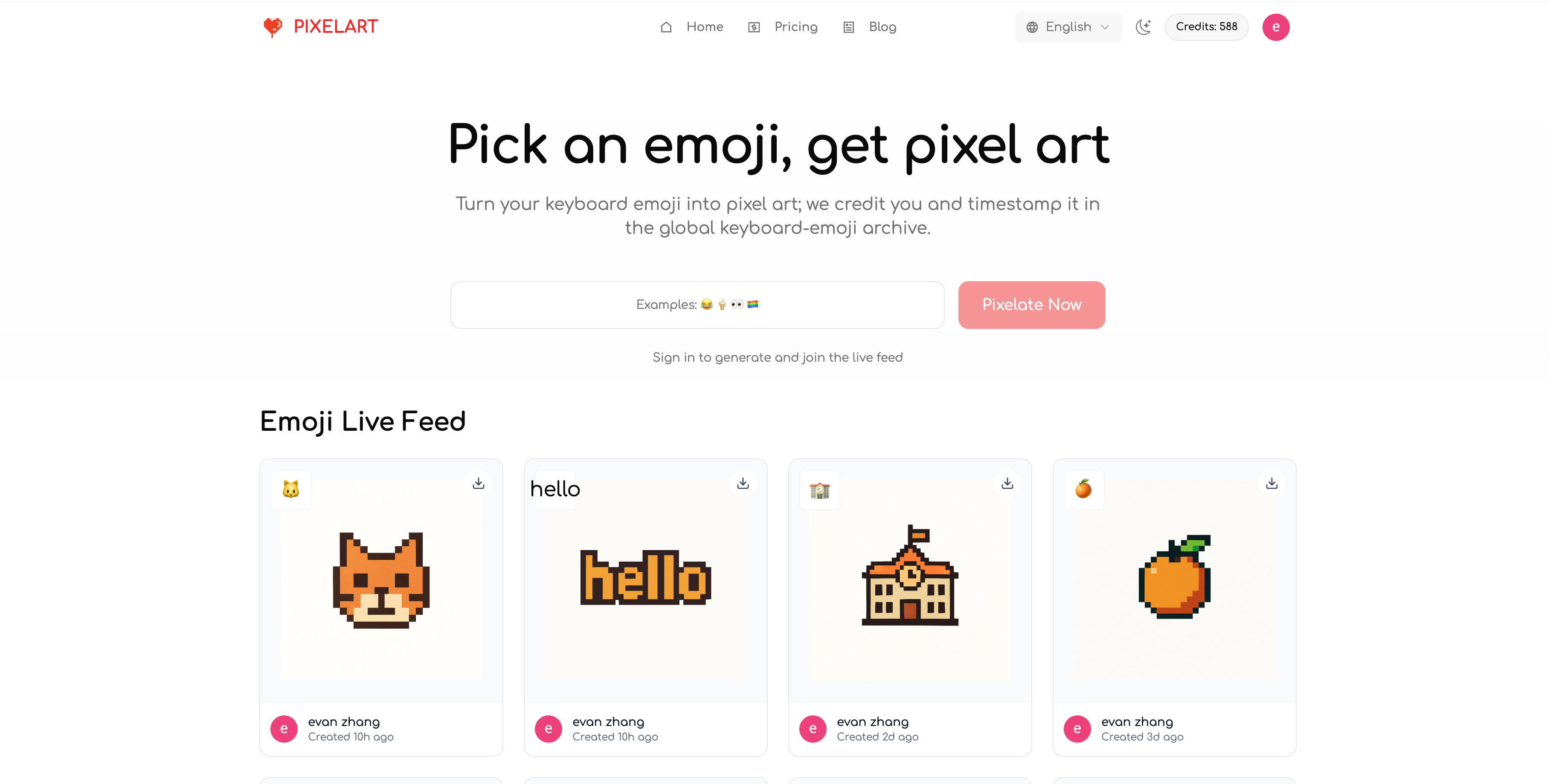Pixel Art Generator - Main screenshot showing features and interface