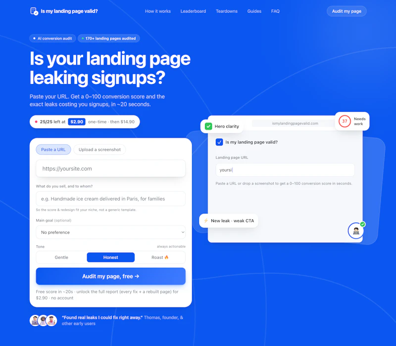 Is My Landing Page Valid? screenshot 2