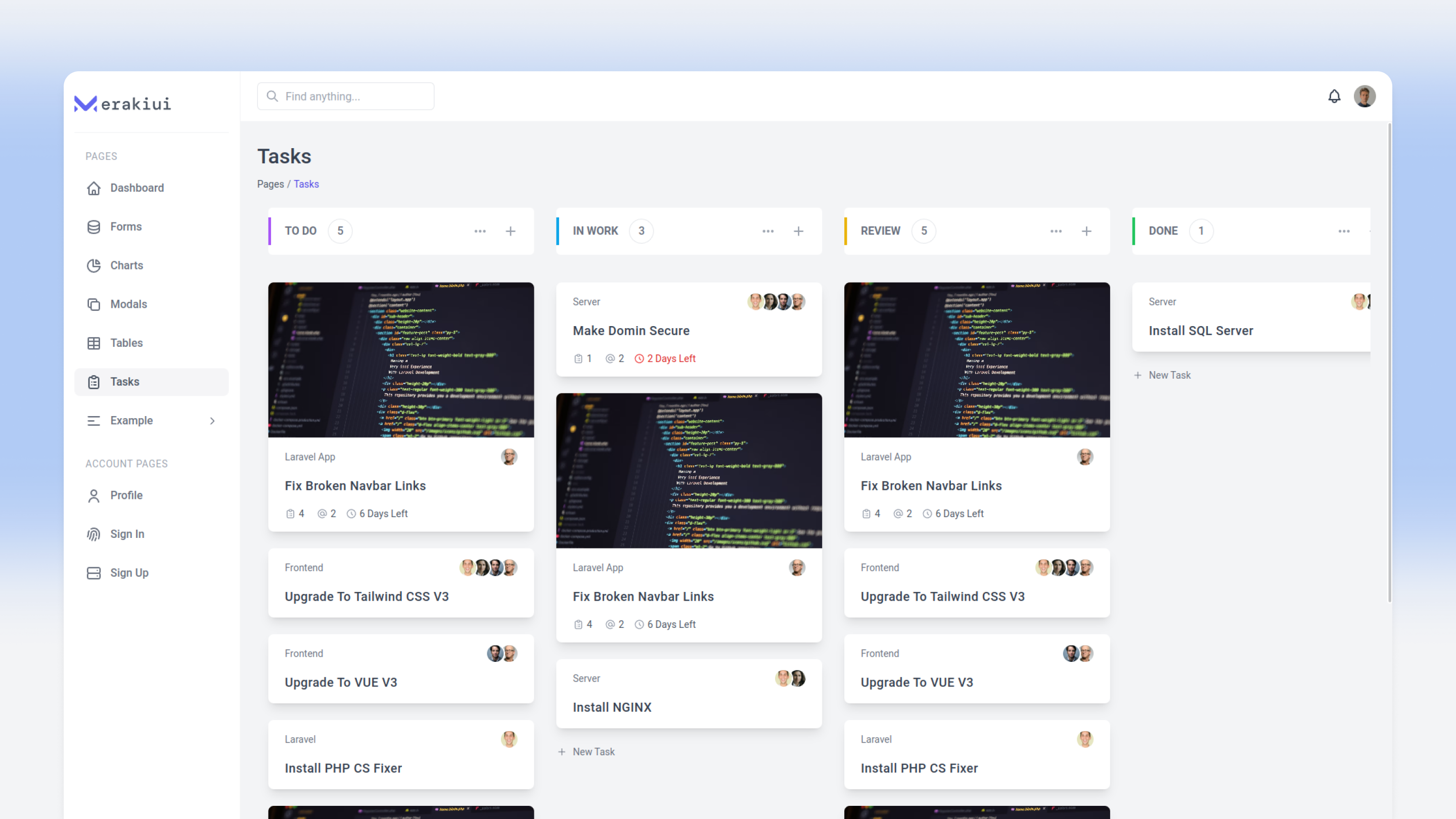 Media Dashboard Meraki UI - CSS Tailwind - Templat papan pemuka yang elegan untuk projek CMS. 5