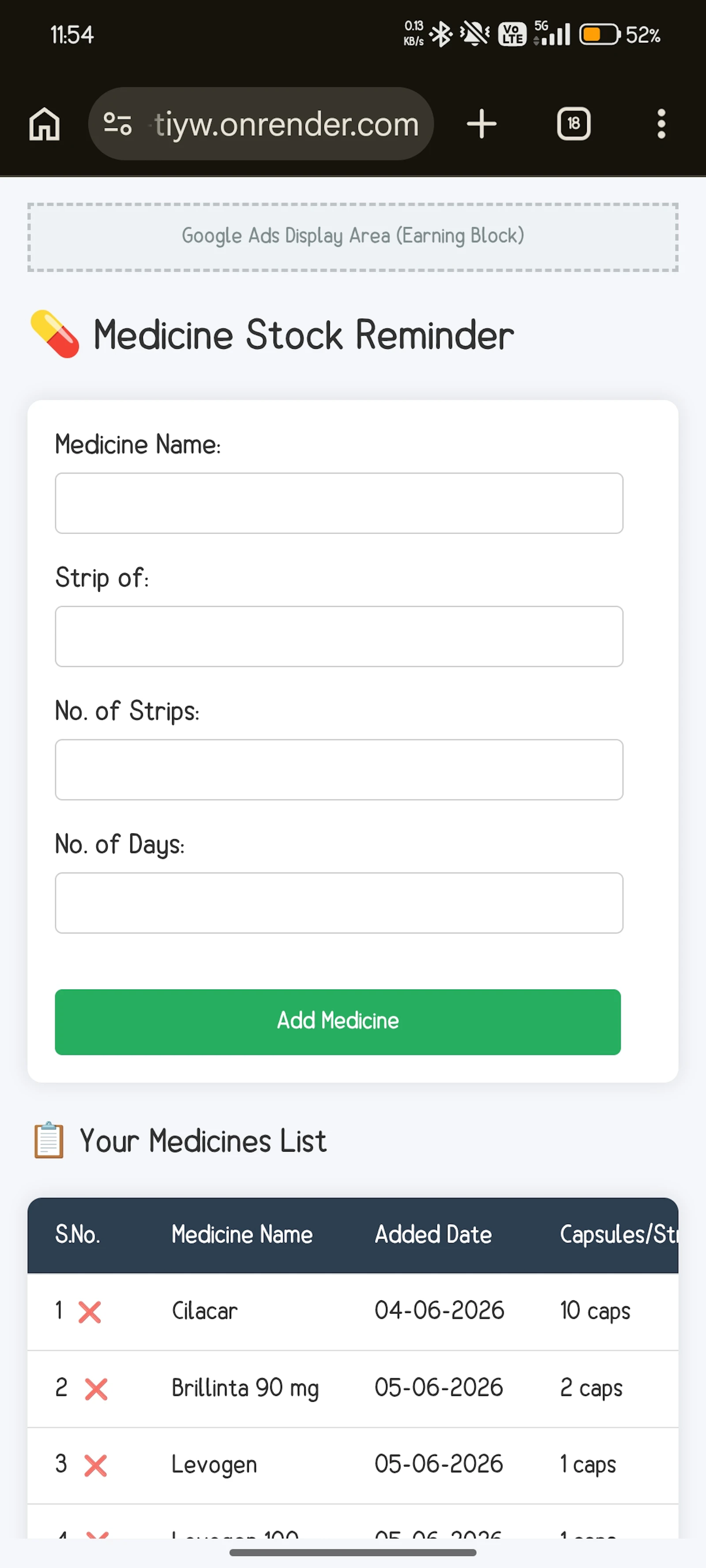 Medicine Tracker screenshot 1