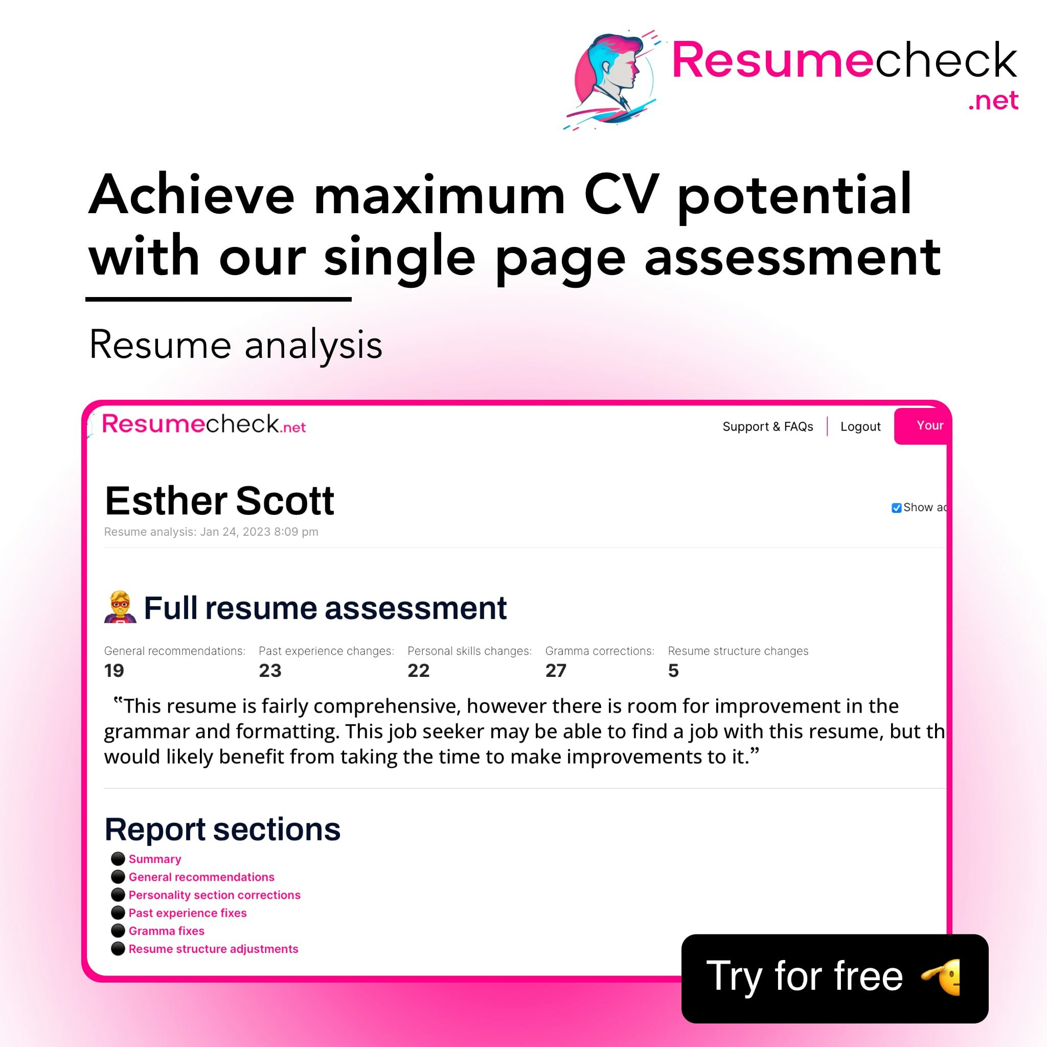 وسائط ResumeCheck.net - تصحيح سيرتك الذاتية مع توصيات GPT3 AI التي تم إنشاؤها 3