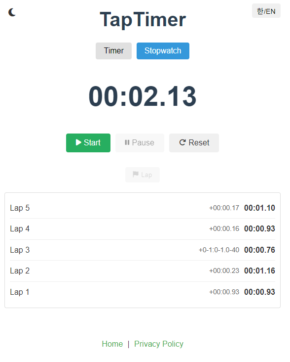 وسائط Taptimer - Timer Online و "توقيت" - مؤقت بسيط عبر الإنترنت للطهي والتدريبات وجلسات الدراسة 3