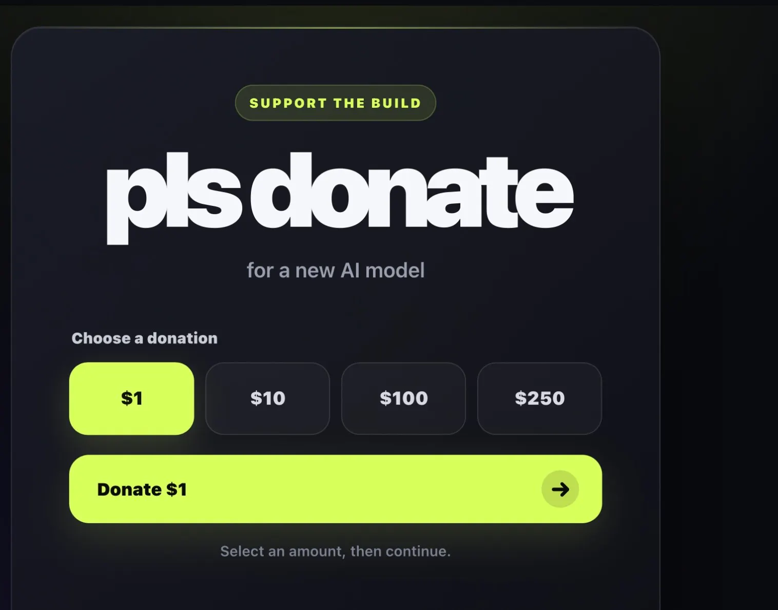 Pls donate AI model fund gallery image