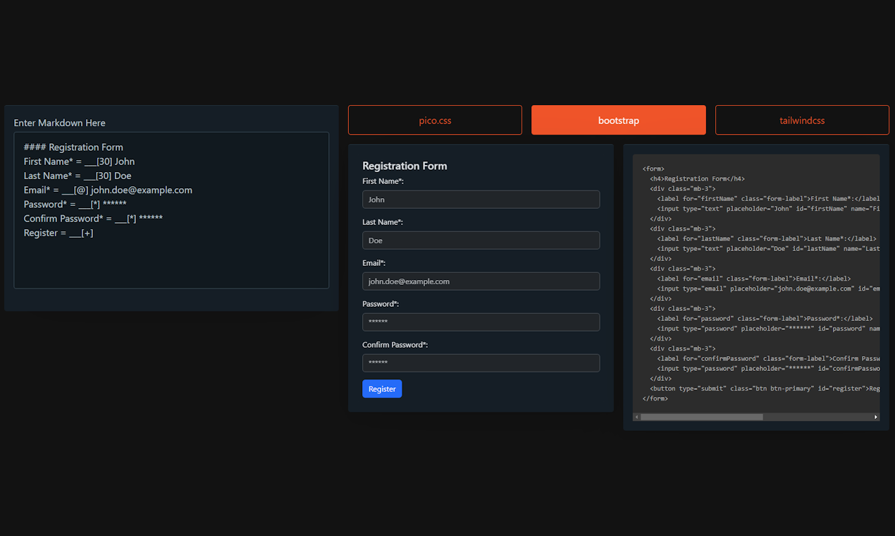Crear forma HTML - Construir formularios HTML con Markdown media 2