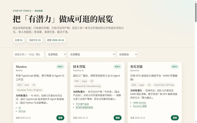 创业摇篮 · Startup Cradle screenshot 1