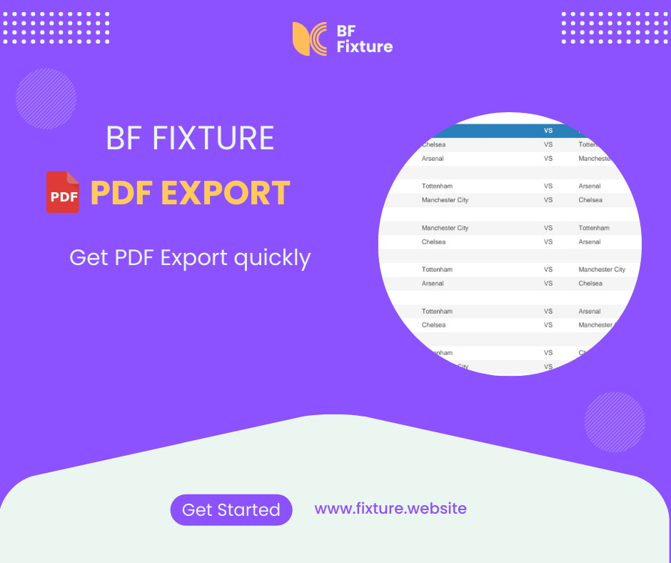 Fixture.website - Создать потрясающие приспособления лиги и получить экспорт в качестве файла PDF медиа 3