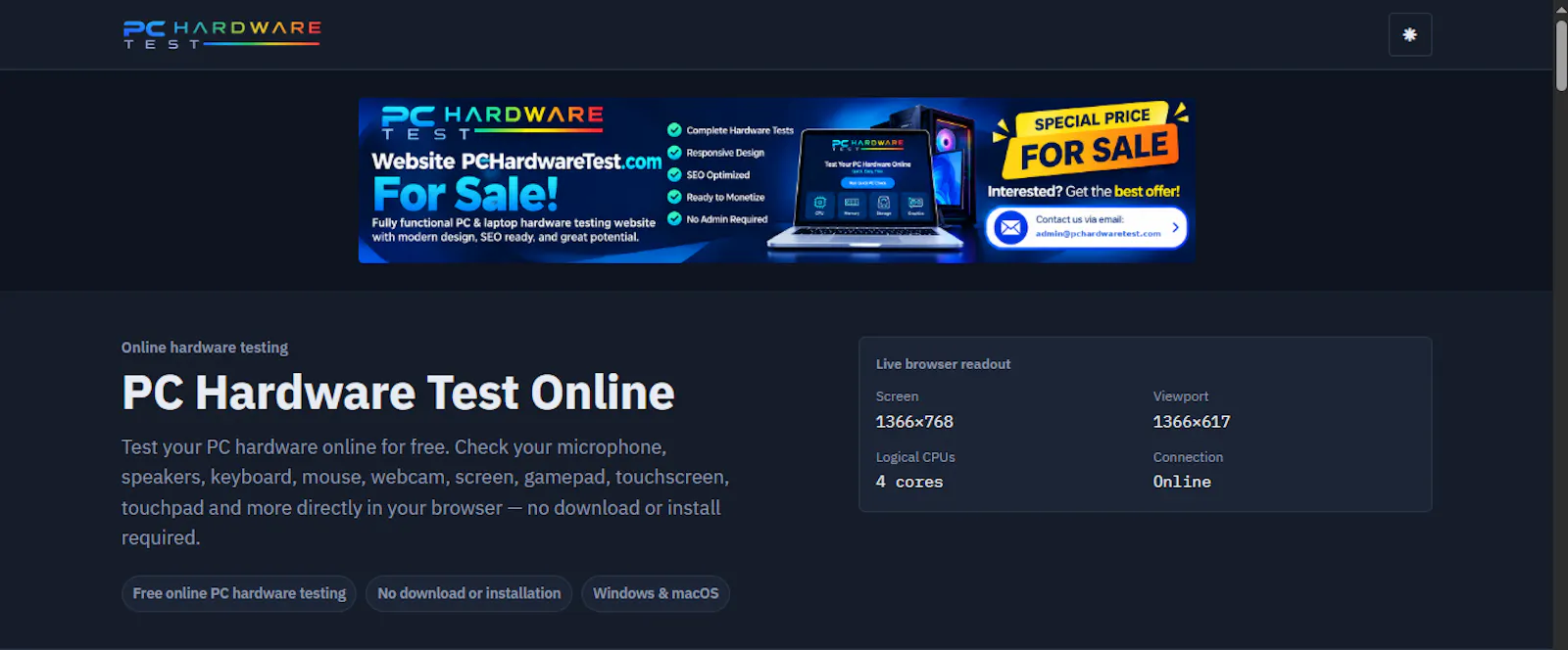 PCHardwareTest screenshot 2