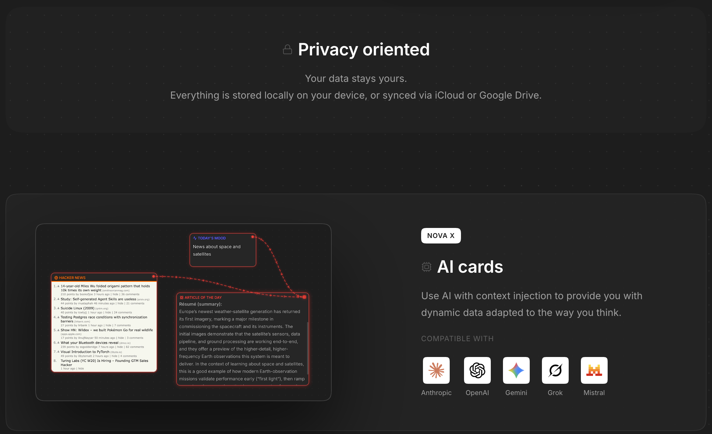 Nova - Main product screenshot demonstrating key features and user interface