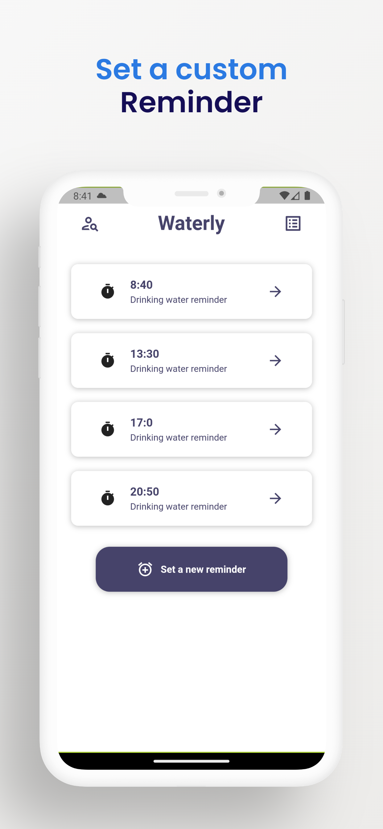 Waterly: Dagelijks water drinken - Waterly, water, dagelijks, drank, herinnering, tracking, Android media 5