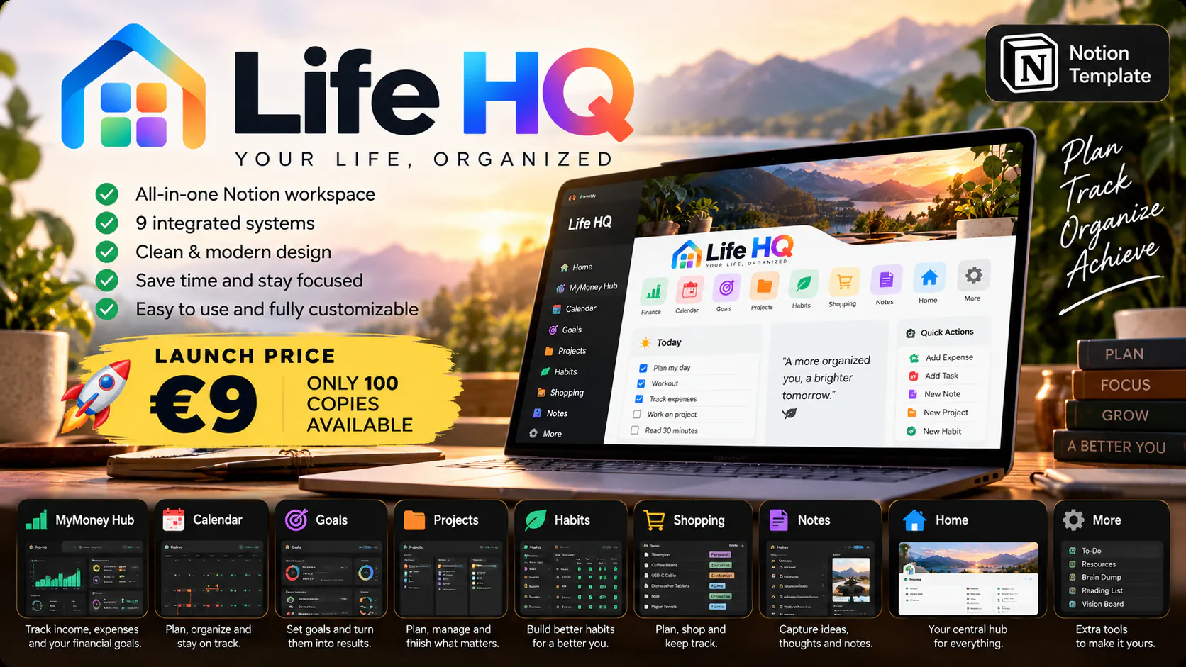 Life HQ — All-in-One Notion Life Planner gallery image