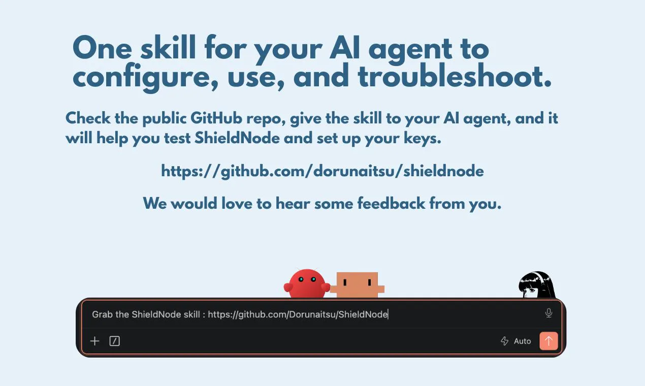ShieldNode : Security layer for AI agent gallery image