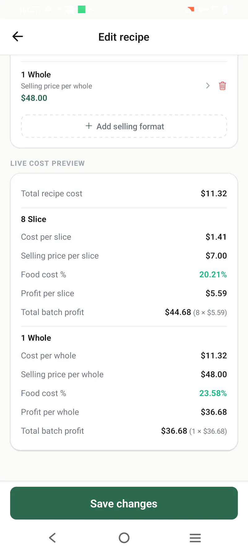CostMyDish screenshot 3