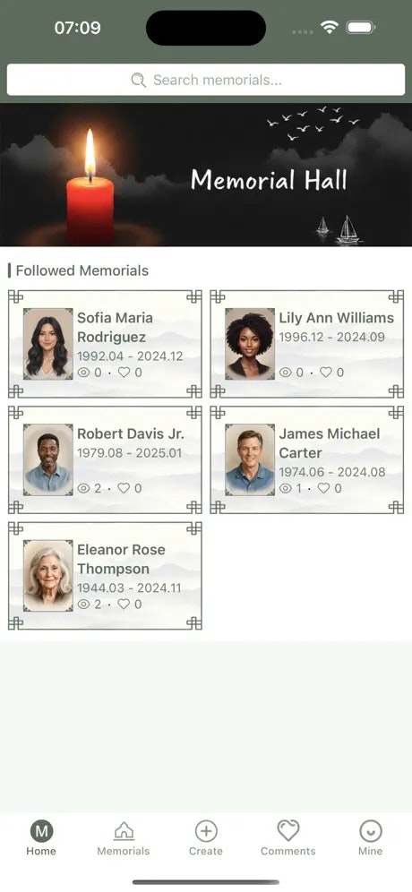 Memorial - Main product screenshot demonstrating key features and user interface