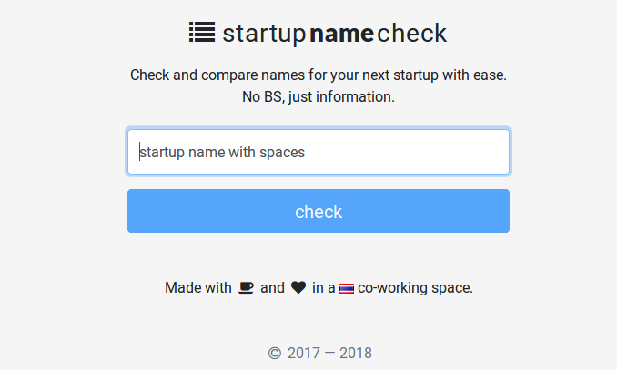 Startup Name Check Image