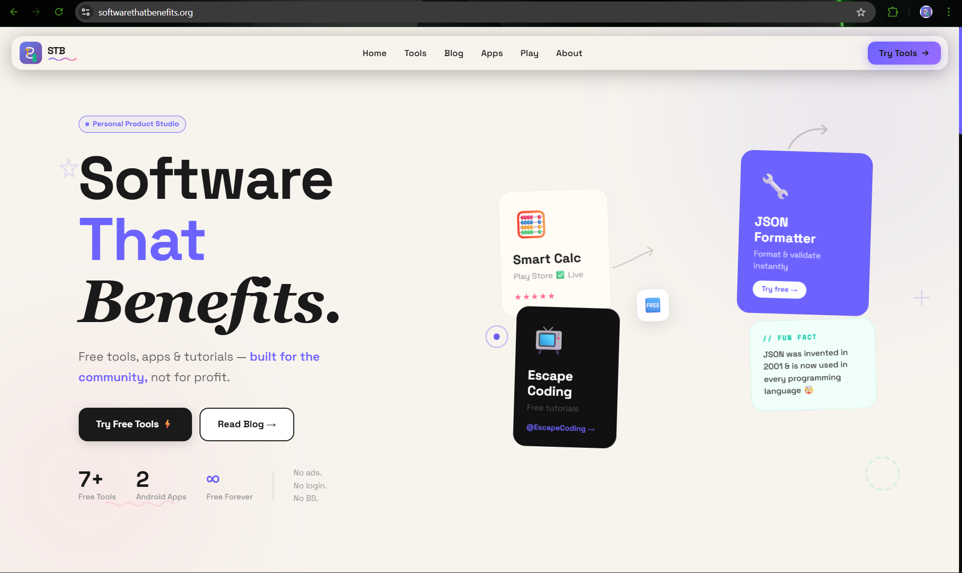Software That Benefits - Screenshot 2 showing product features and functionality