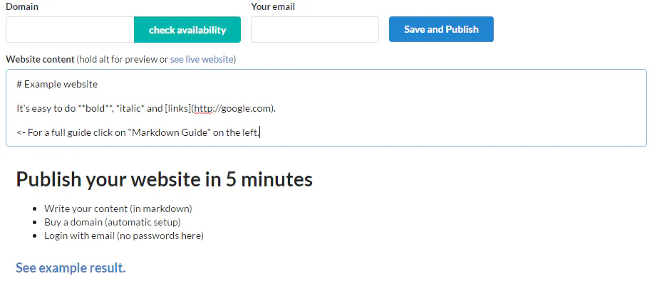Markdown sites