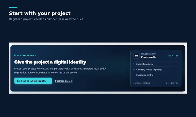 DEI Internet Project Registry screenshot 4