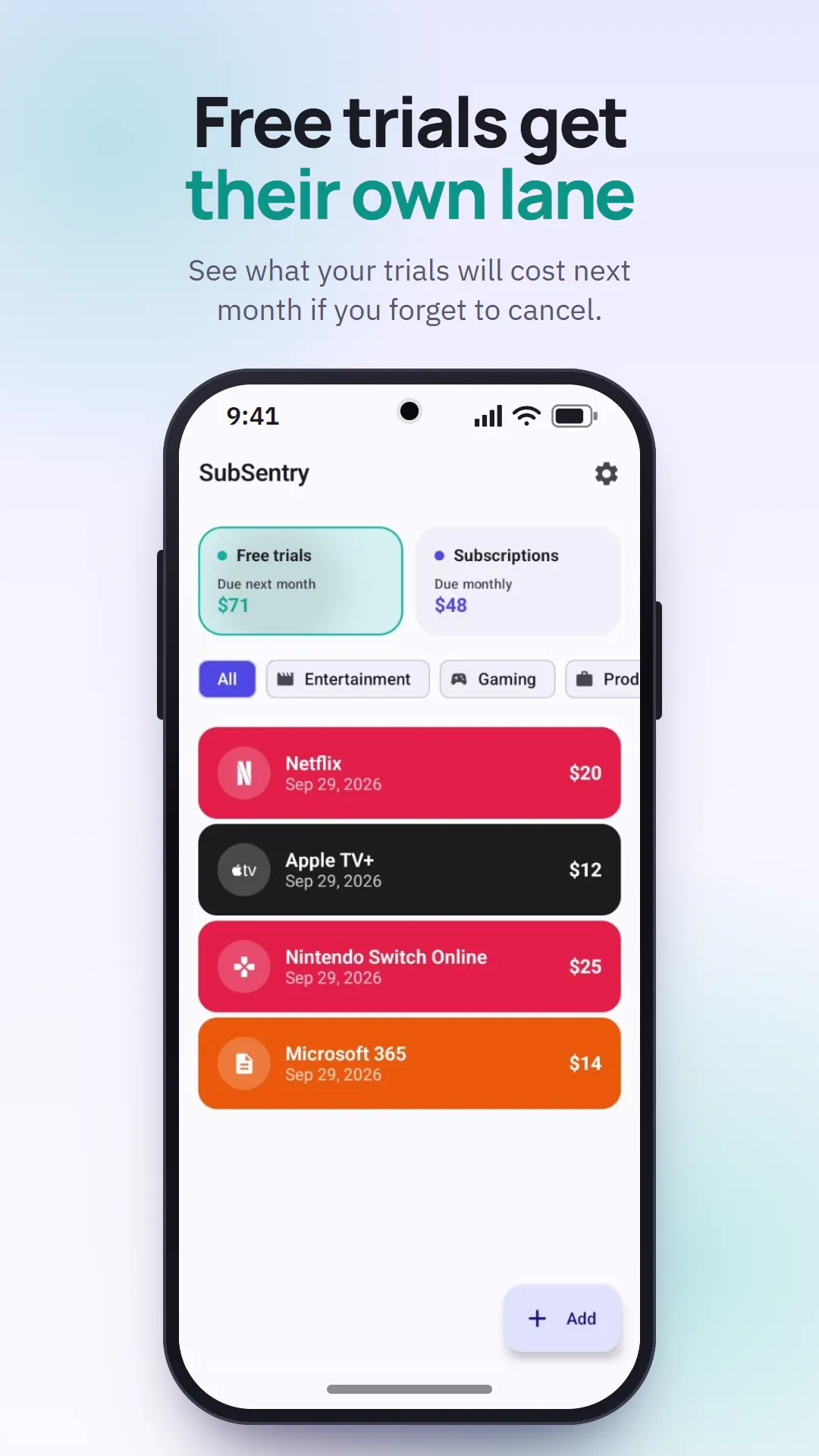 SubSentry Subscription Tracker gallery image
