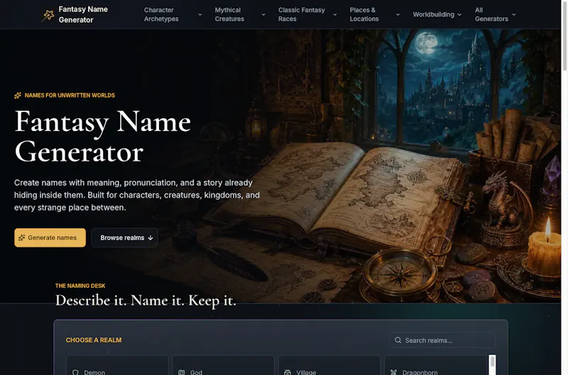 Fantasy Name Generator screenshot 2