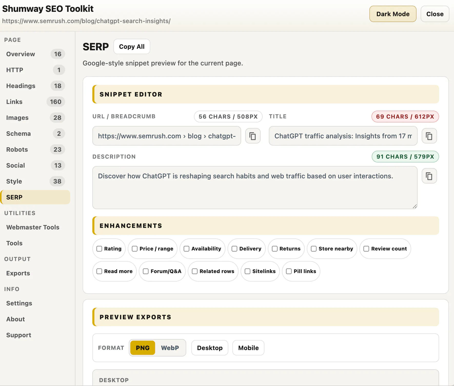 Shumway SEO Toolkit gallery image