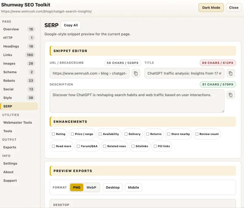 Shumway SEO Toolkit screenshot 11