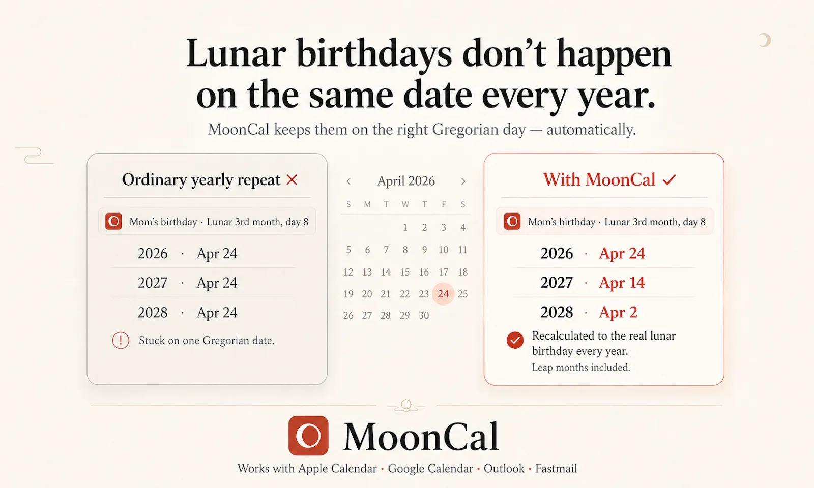 MoonCal —Chinese Lunar Birthday Calendar screenshot 1