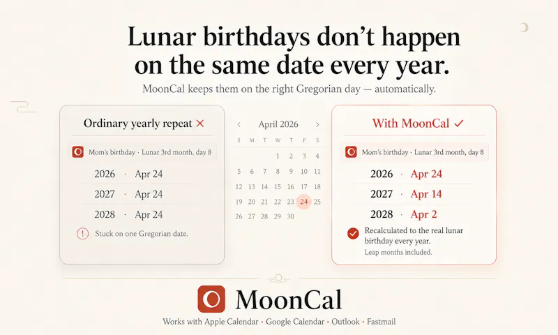 MoonCal —Chinese Lunar Birthday Calendar screenshot 1