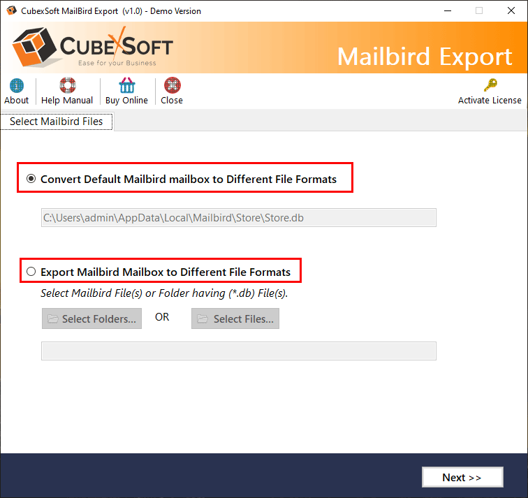 Media CubexSoft Mailbird Converter - Eksport fail mailbird db ke format fail/perkhidmatan e -mel 2