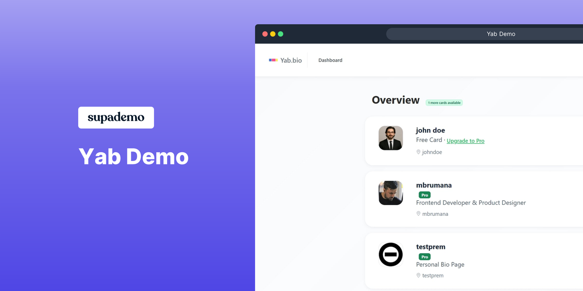 Média Yab.bio - Web / CV amical avec un lien en bio 1