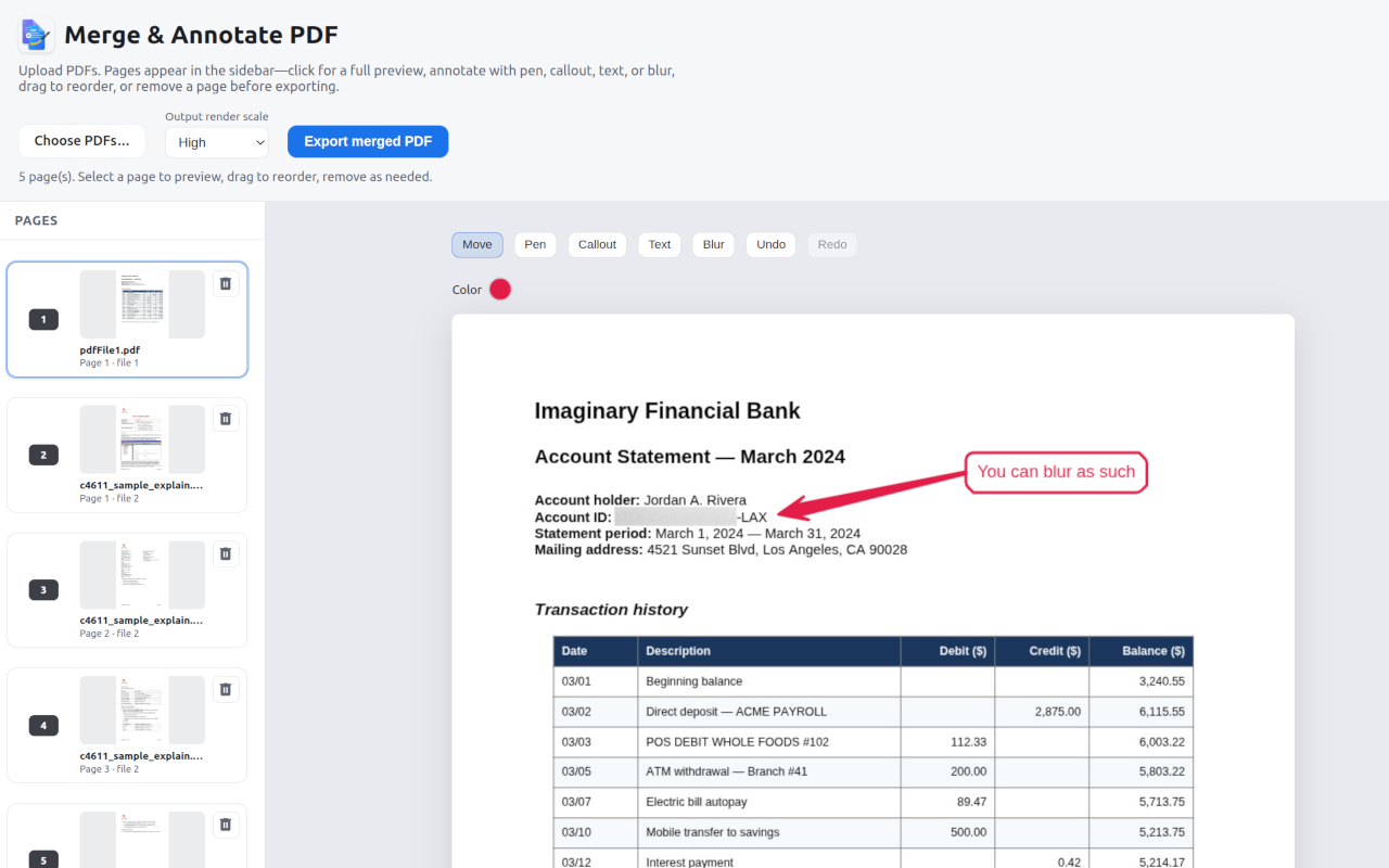 Merge And Annotate PDFs