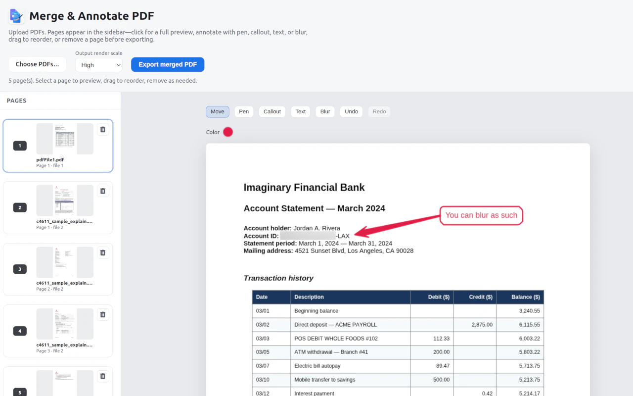 Merge And Annotate PDFs