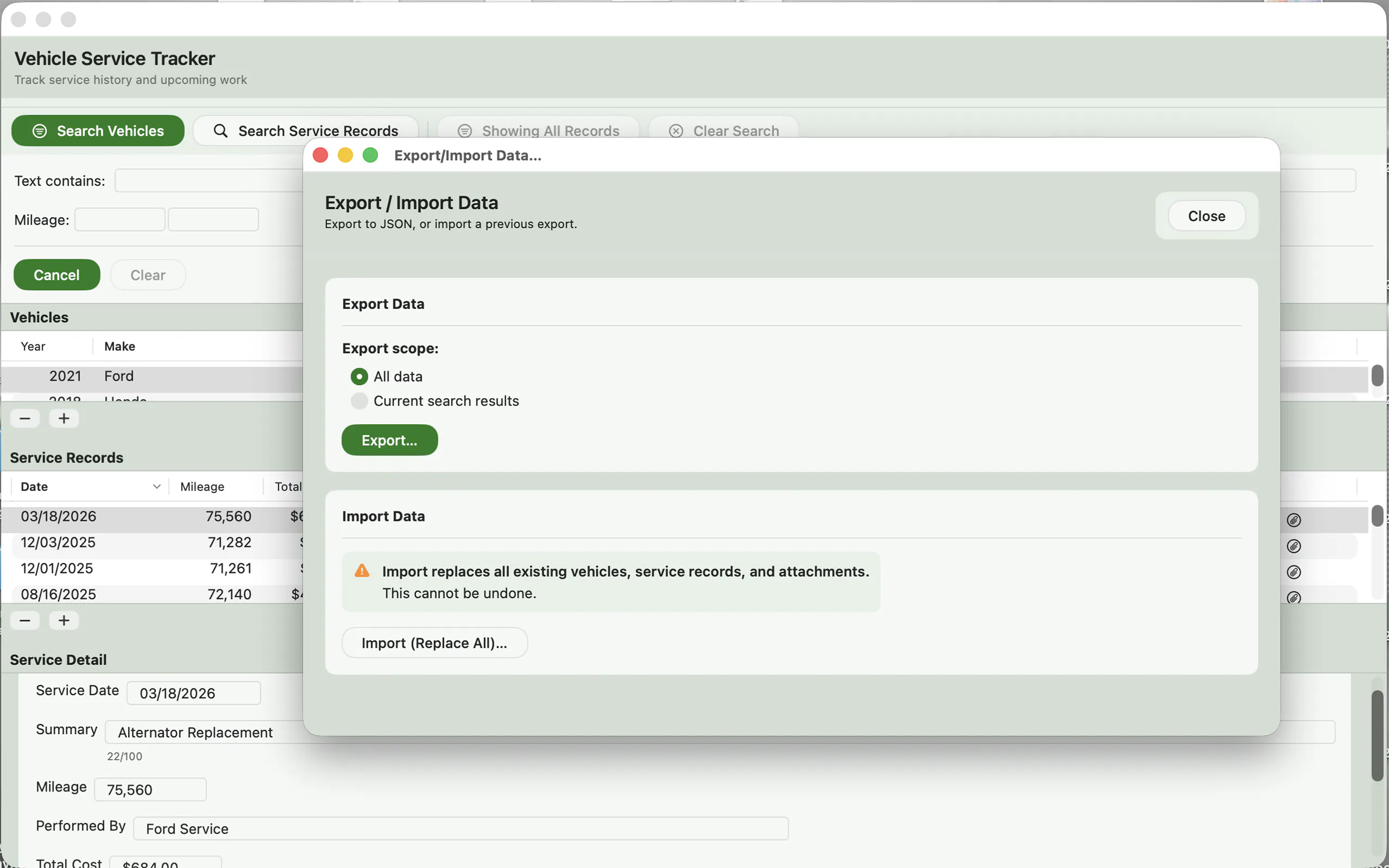 Vehicle Service Tracker gallery image