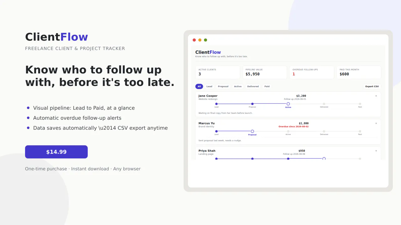 Freelance Client & Project Tracker gallery image