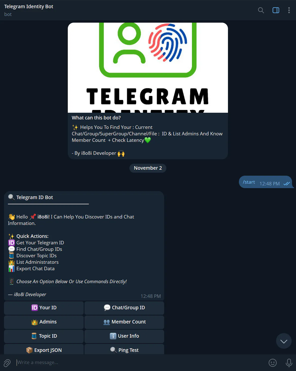 Telegram Identity Bot gallery image