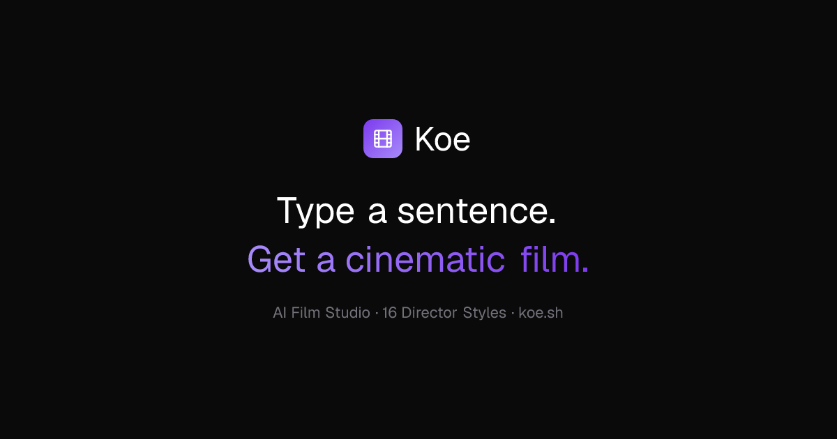 Koe — AI Film Studio gallery image
