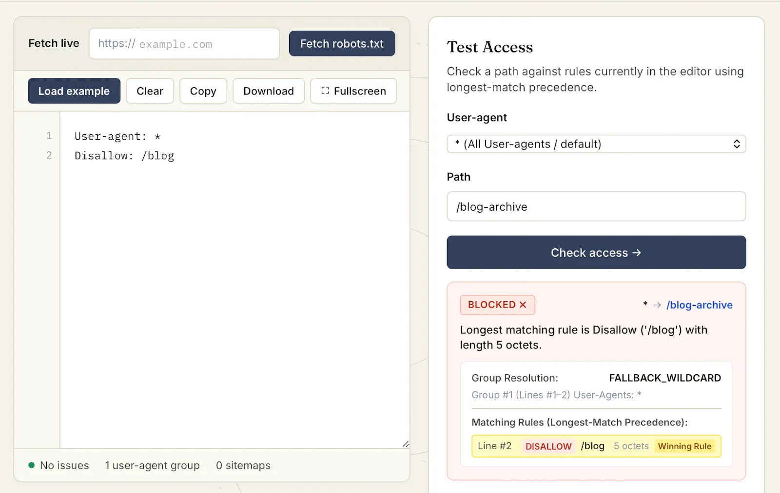 Robots.txt Editor & Validator screenshot 3