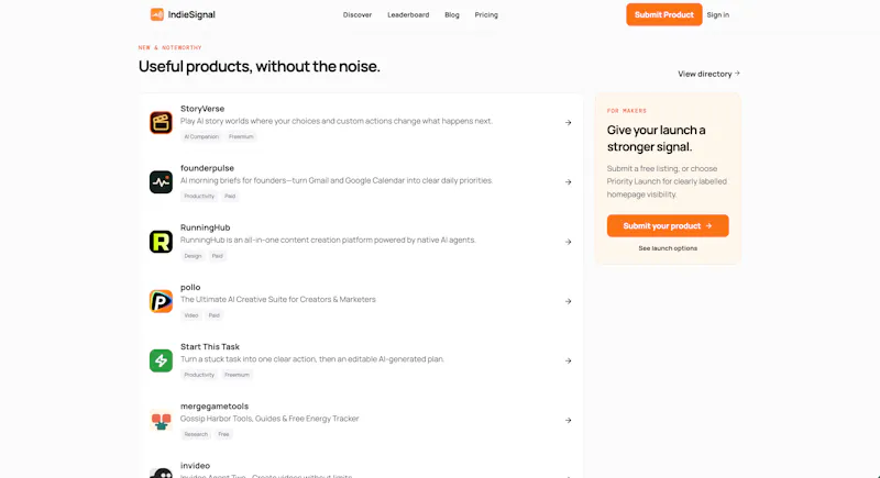 IndieSignal screenshot 2