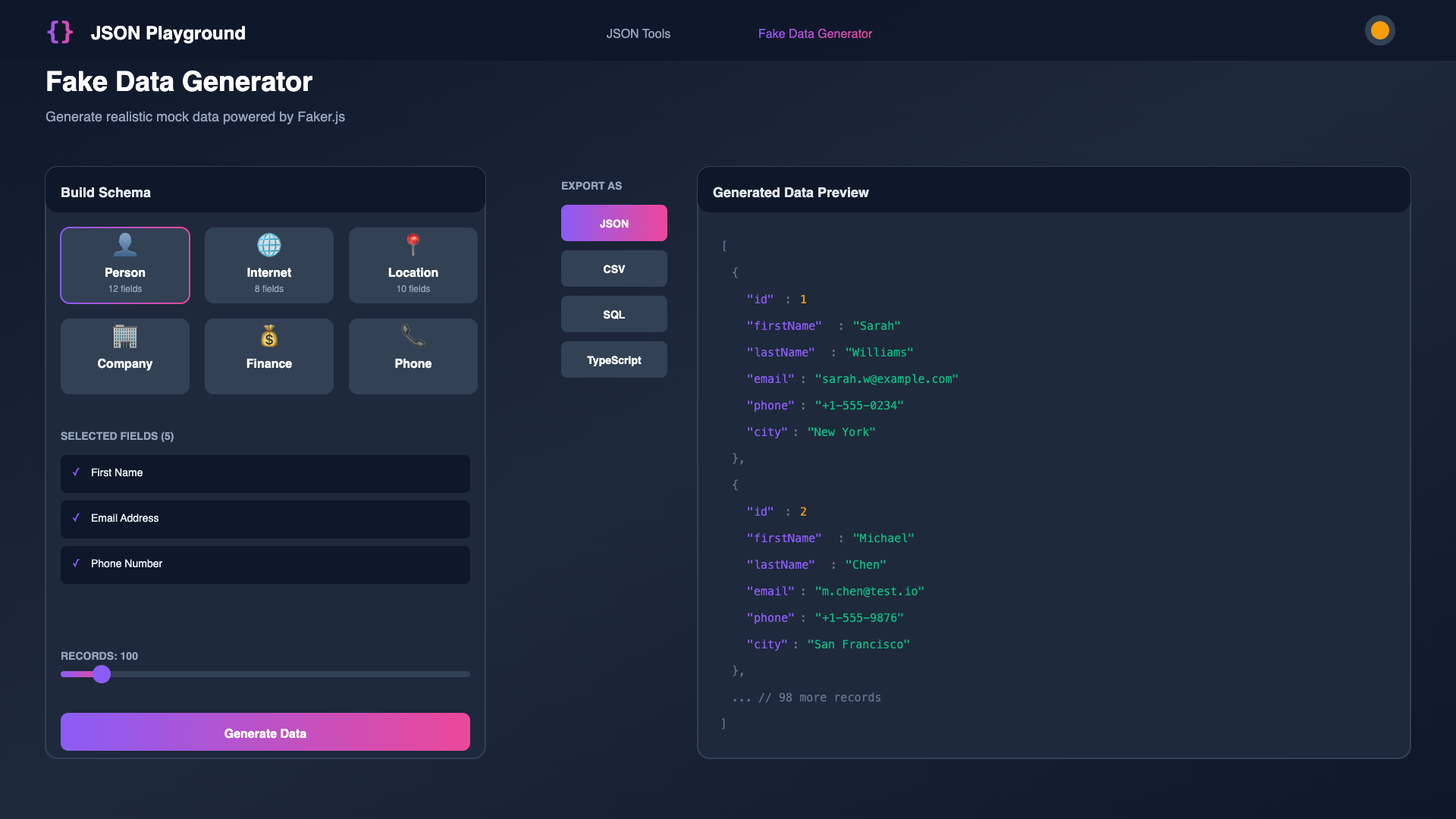 JSON Playground Tools gallery image