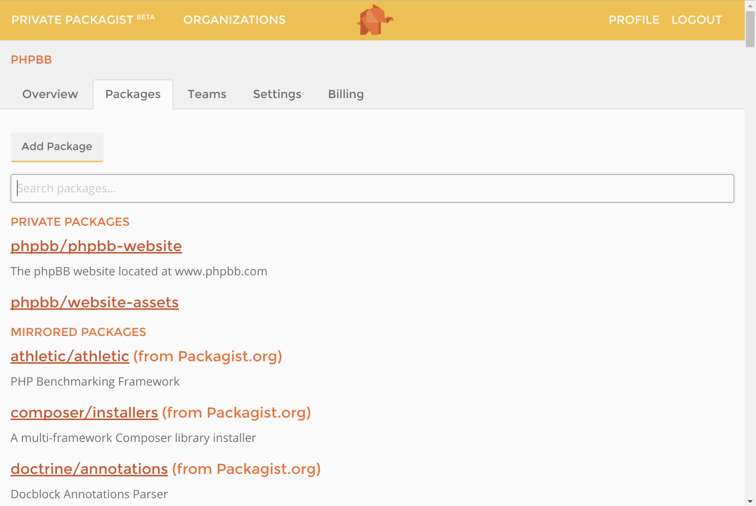 Private Packagist gallery image